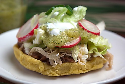 Mexico On My Plate: Leftover Chicken Sopes - Honest Cooking