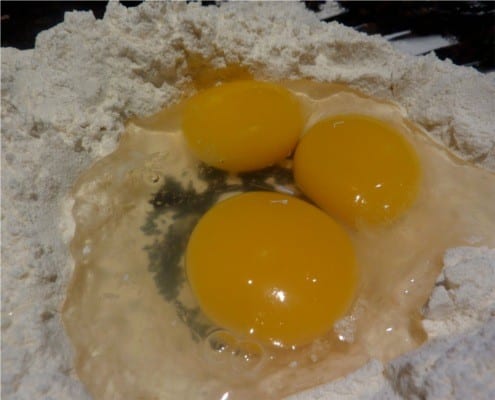 Duck egg pasta