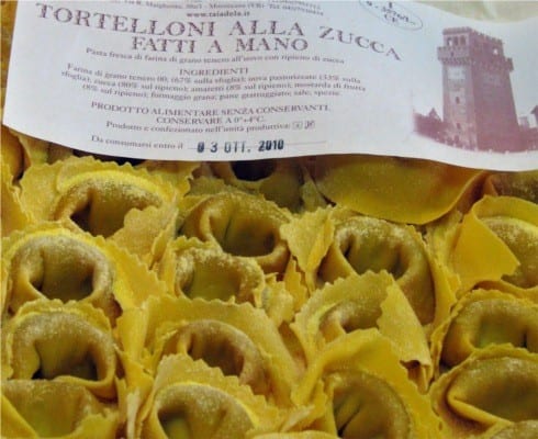Tortellini in shop in Italy