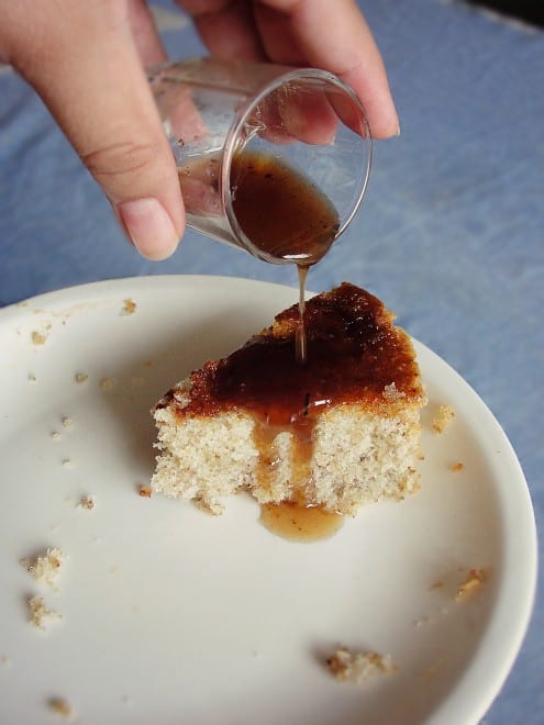 Walnut and Coconut Cake with Tamarind Sauce