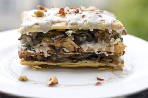 mushroom mille-feuille with hazlenut cream