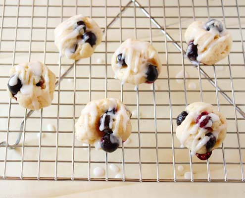 Lemon Glazed Blueberry Bites