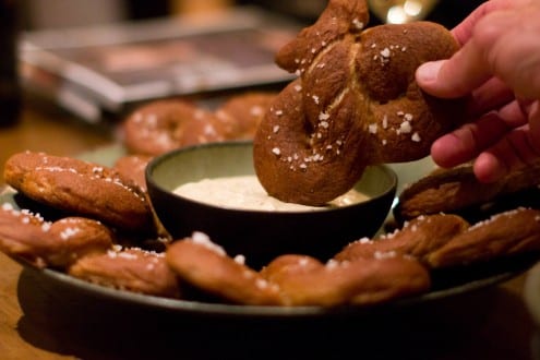 A soft pretzel with a healthy dose of spelt