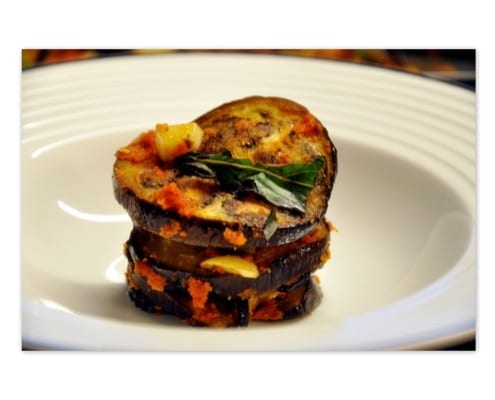 eggplant stacks with pesto