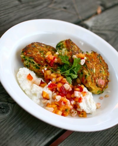 Zucchini Patties with ricotta and summer salsa _2