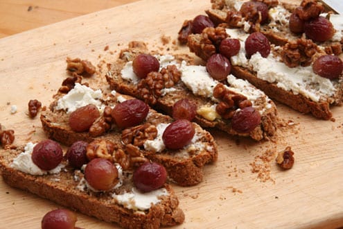 Roasted Grape & Goat Cheese Bruschetta - Recipe from Price Chopper