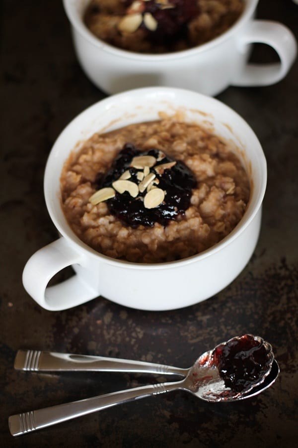 Baked Peanut Butter and Jelly Oatmeal