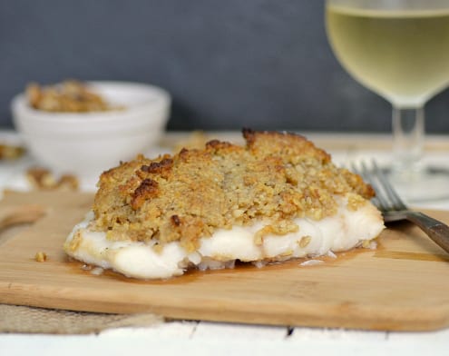 Delicious cod made with lemon and walnuts!
