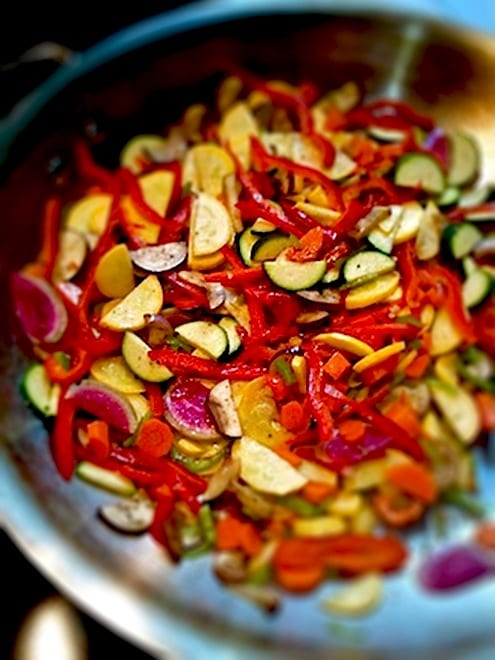 Vegetable Stir-Fry with Spicy Cilantro Herb Sauce