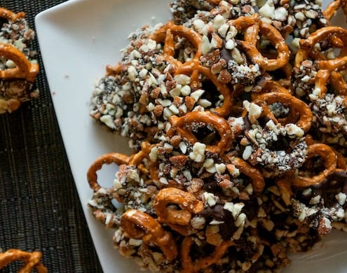 Cayenne Chocolate Almond Covered Pretzels Recipe