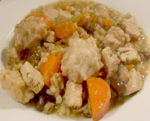 Vegetable and Pearl Barley Stew with Dumplings