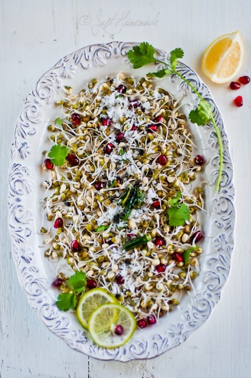 Sprouted Mung and Pomegranate Salad Recipe