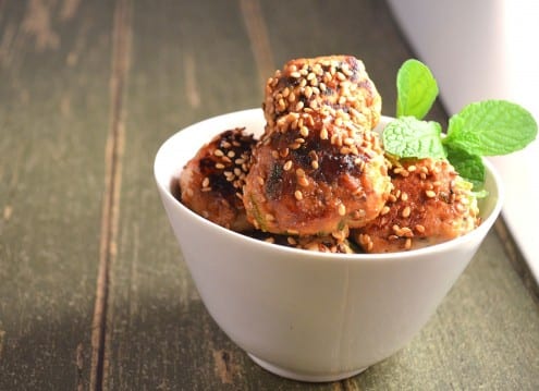 Mini Sweet Spicy Sesame Chicken Meatballs