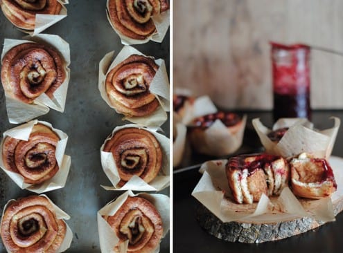 Cinnamon Buns with Berry Glaze