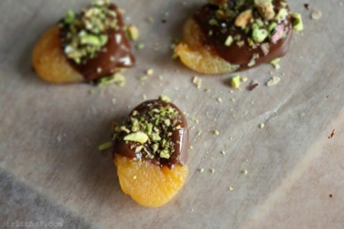 Dark Chocolate-Dipped Apricots