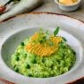 Green Pea Risotto with Parmesan Crisps Recipe