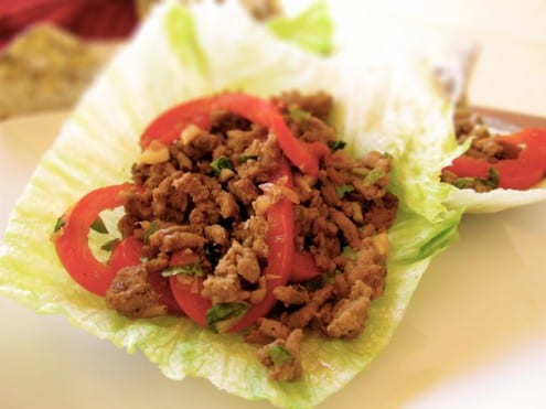 Lettuce Wraps with Spicy Thai Chicken 