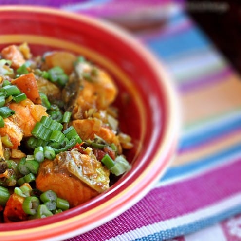 Fiery Salmon Stew with Red Potatoes