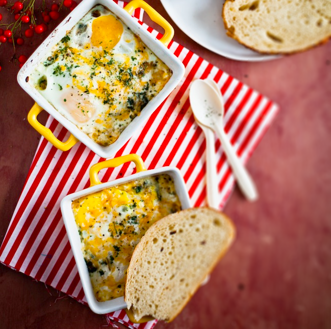 Baked Eggs with Spinach