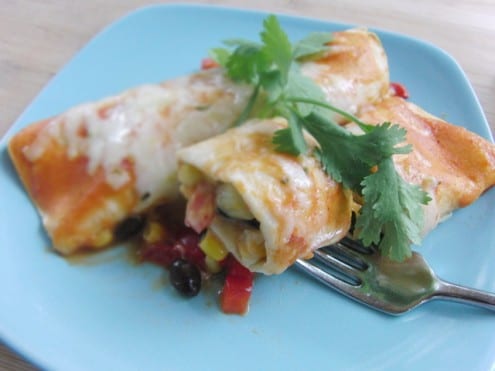 Bean Vegetable Enchiladas