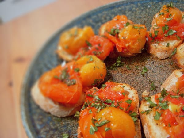 Grilled Tomato Bruschetta