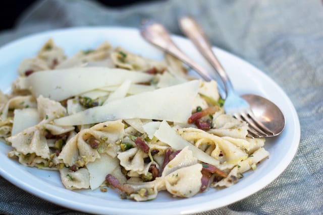 Farfalle with Pistachios and Pancetta