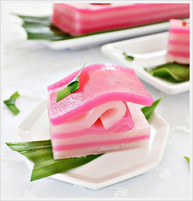 Kuih Lapis - Steamed Layer Cake Snack Recipe by Ann Low