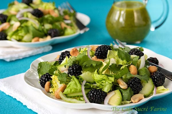 Spring Salad - Baby Bok Choy, Butter Lettuce and Blackberry Salad