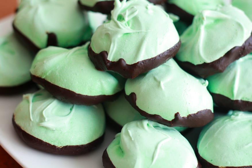 St. Paddy's Mint Chocolate Meringues