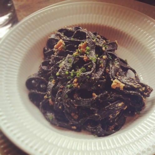 Squid Ink Pasta with Sea Urchin Sauce