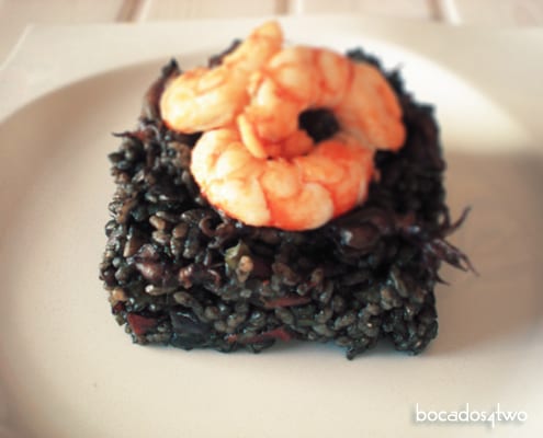 Black Rice with Baby Squid and King Prawns