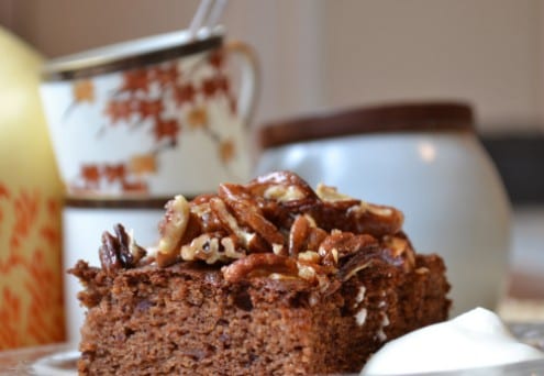 Maple-Pecan Date Spice Cake