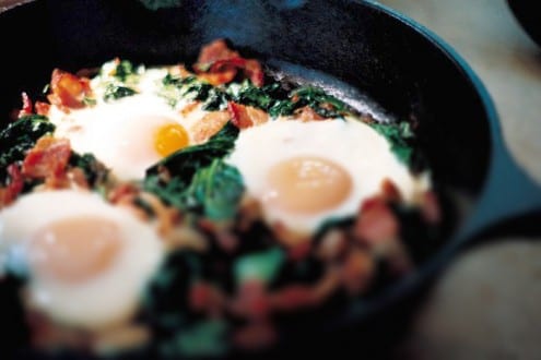 Spinach and Bacon Baked Eggs