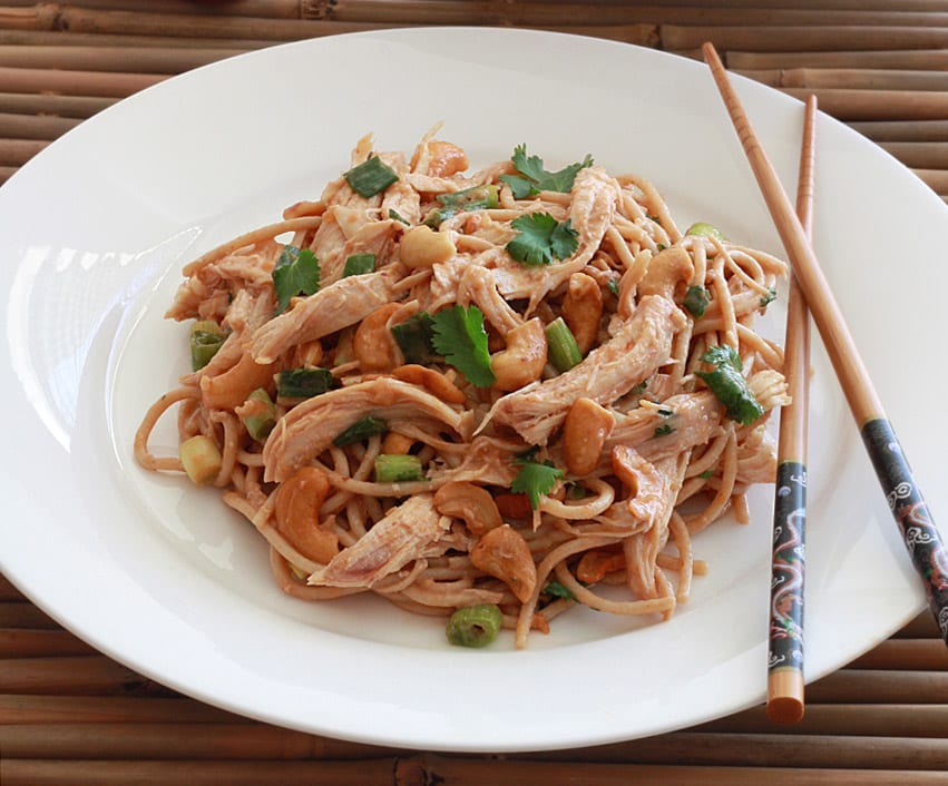 Sichuan Chicken and Cashew Noodle Salad