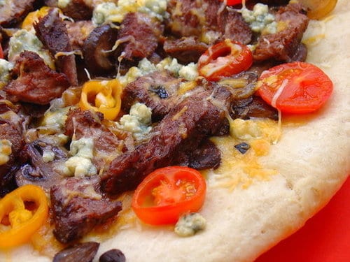 Steak Pizza with Blue Cheese