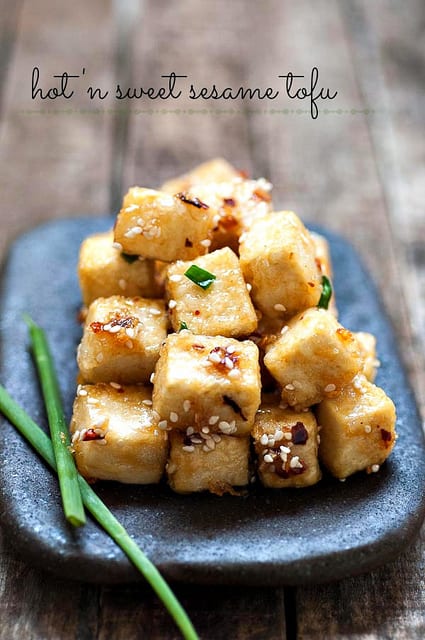 Hot and Sweet Sesame Tofu