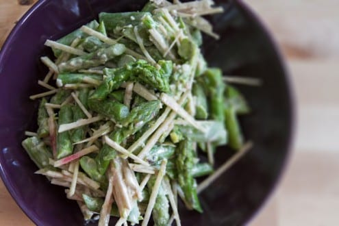 Asparagus-Beet Salad with Tahini Dressing