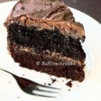 Chocolate Cake with Mousse Filling and Covered with Ganache