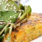 Grilled Cheezy Polenta with Spicy Pomegranate Salad