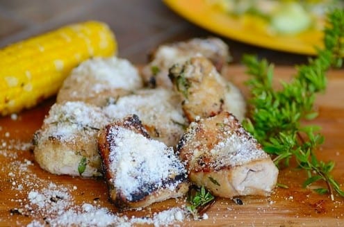 Herby Beer-Pork Loin Sprinkled with Parmesan Cheese 