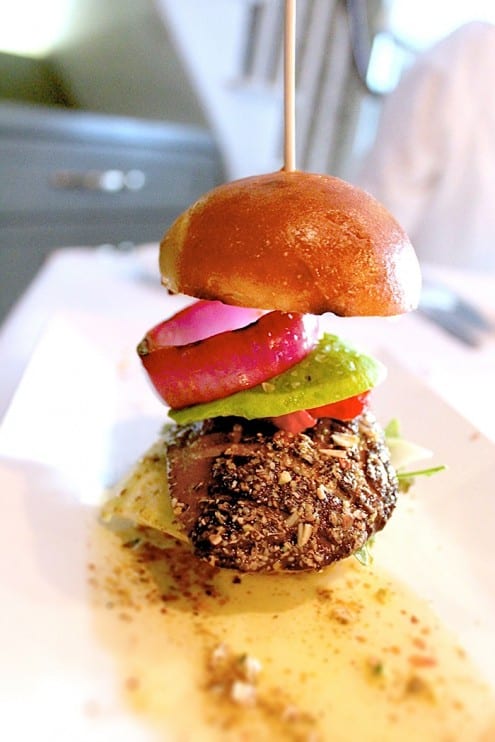 Foie Gras Burger with Pistachios by Chef Mathias Brogie