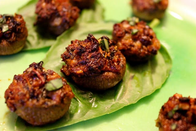 Greek Grilled Mushrooms with Kaseri Cheese and Sun-dried Tomatoes