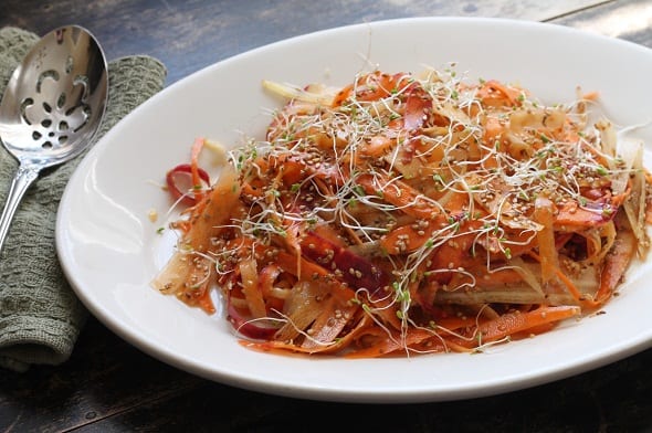 Shaved Carrot Salad with Ginger, Maple, and Sesame