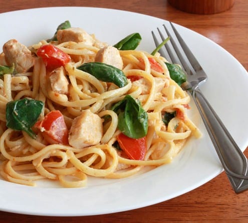 Creamy Pasta with Chicken and Sun-dried Tomato Pesto