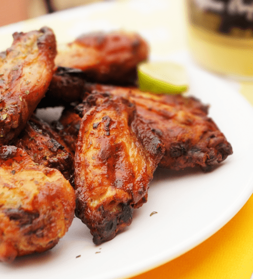 Honey, Mustard Chicken Wings with Dijon/Lime Dipping Sauce