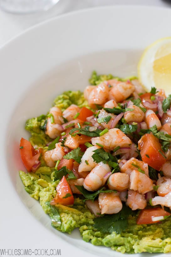 Smoky Chipotle Lime Prawn Salsa on Avocado Mash