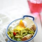 French Beans Casserole with Poached Egg