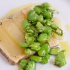 Grilled Pecorino with Fava Bean Salad