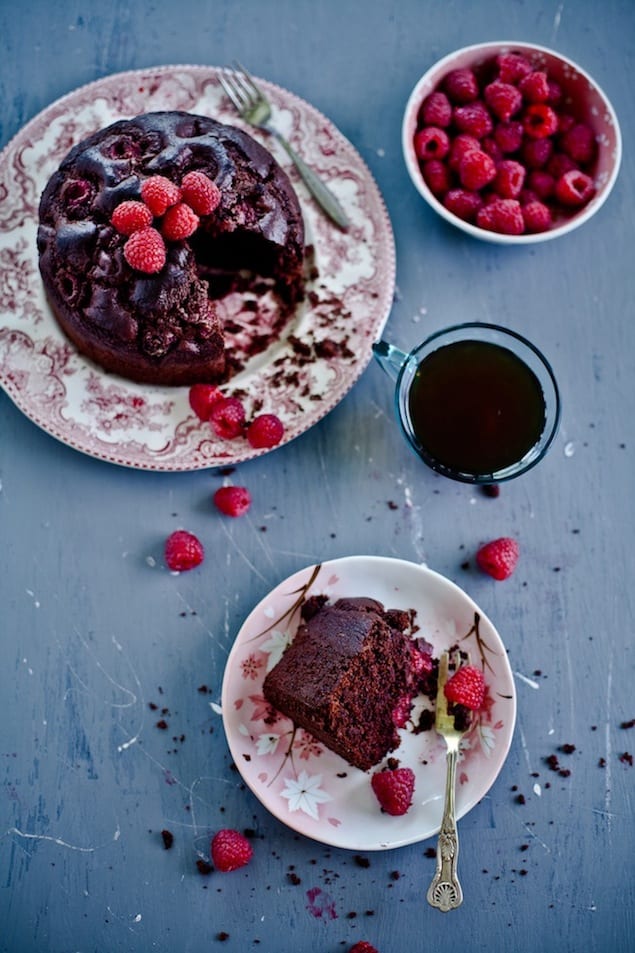 Ricotta Raspberry Chocolate Cake
