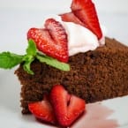 Red Wine Chocolate Cake with Strawberries